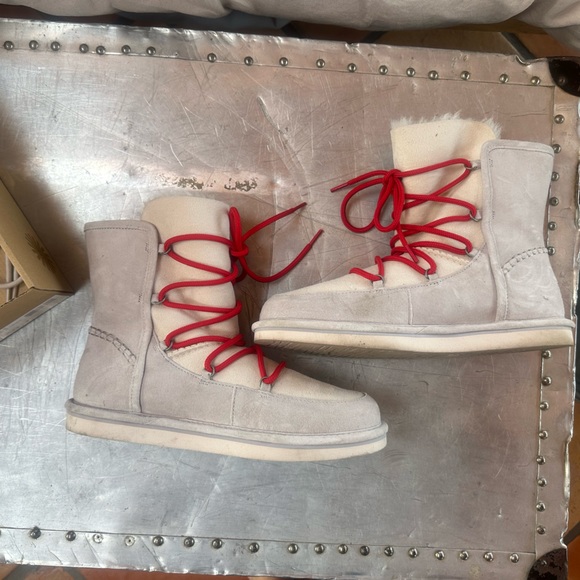 Ugg boots wood lodge white/gray/red 10 - Picture 1 of 4